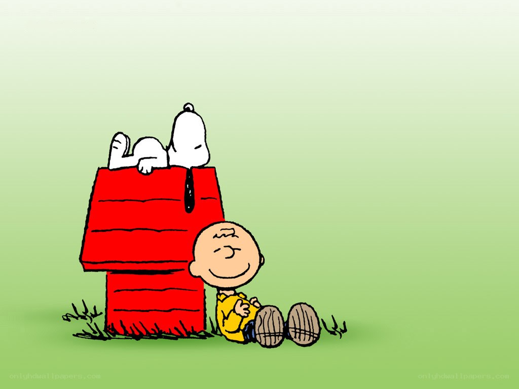 Charlie Brown and Snoopy resting