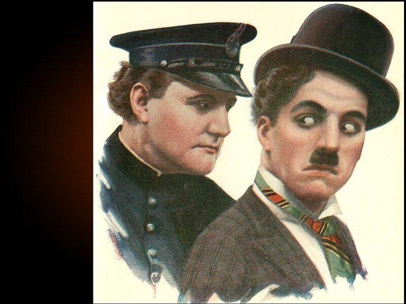 Charlie Chaplin and a police officer