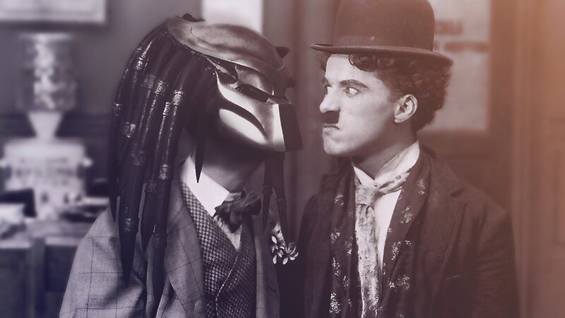 Charlie Chaplin and Predator — Sepia