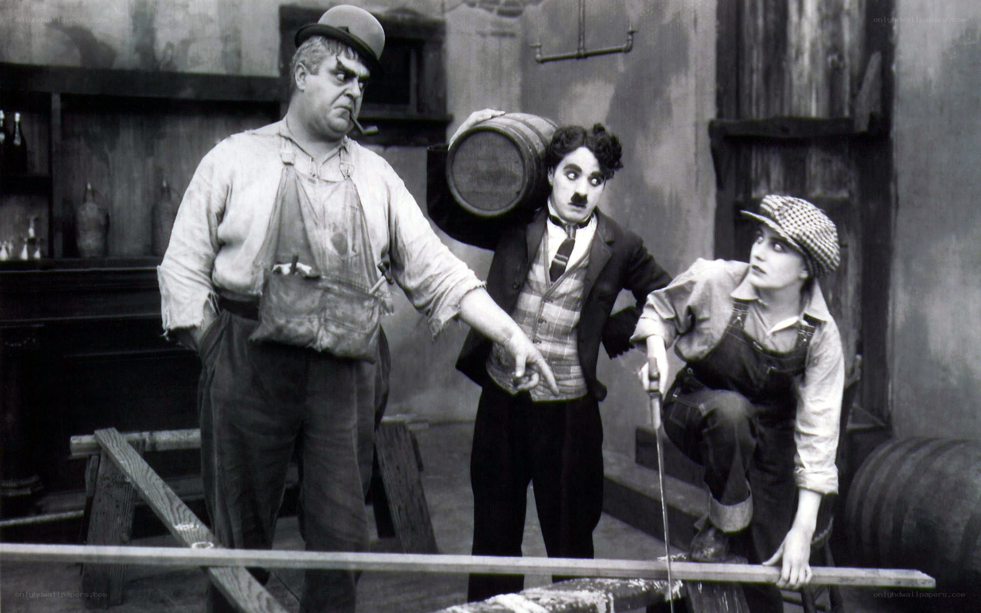 Charlie Chaplin in a classic scene