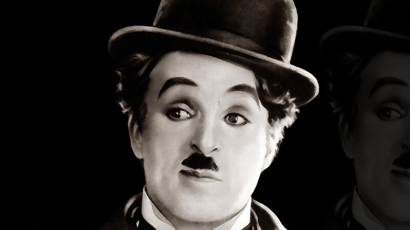 Charlie Chaplin in Hat — Black