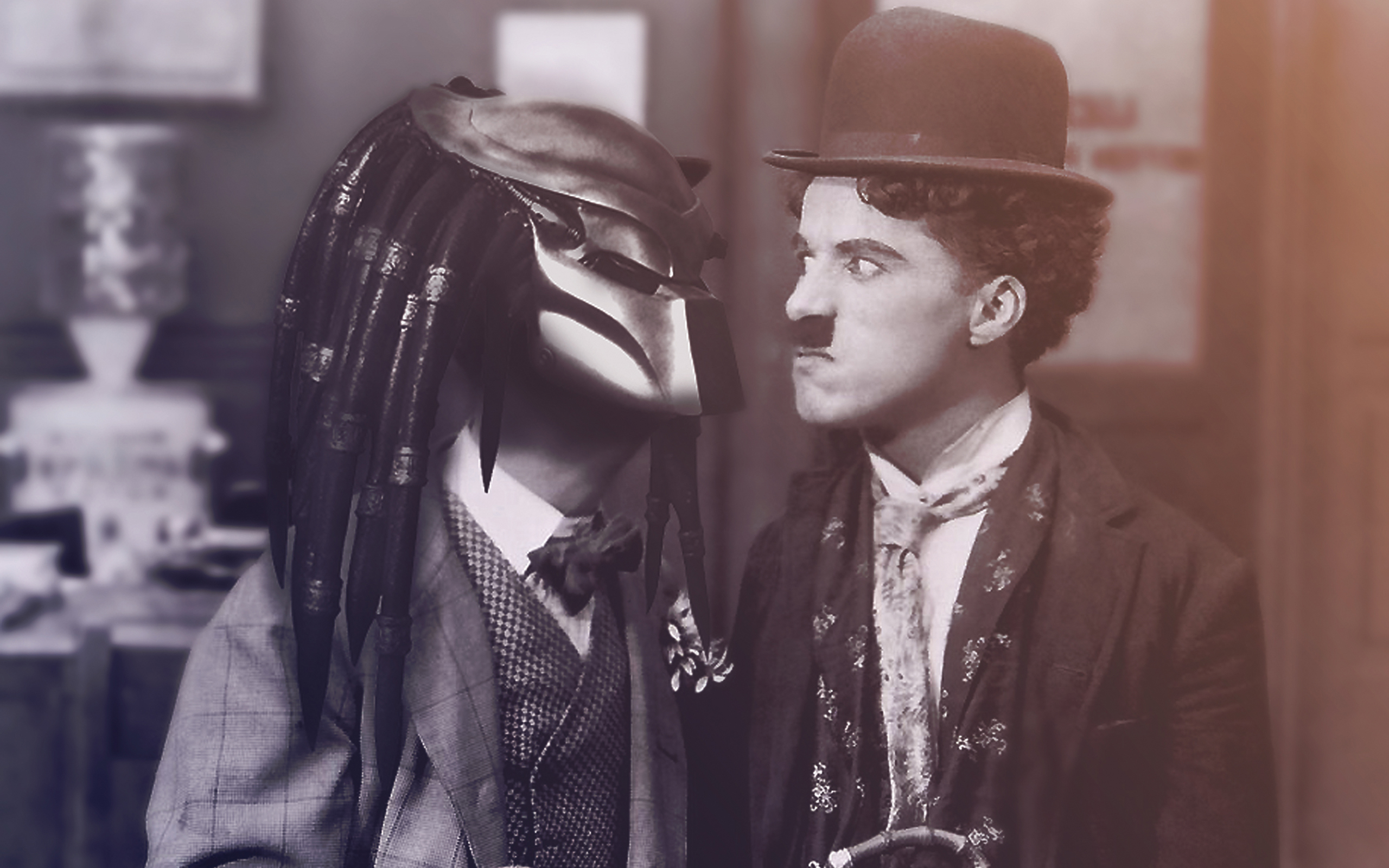 Charlie Chaplin meets Predator