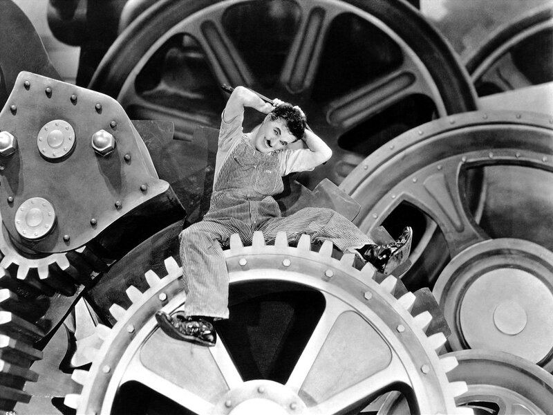 Charlie Chaplin on Gears