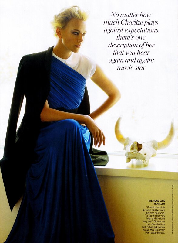 Charlize Theron in blue gown