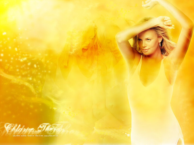 Charlize Theron in yellow