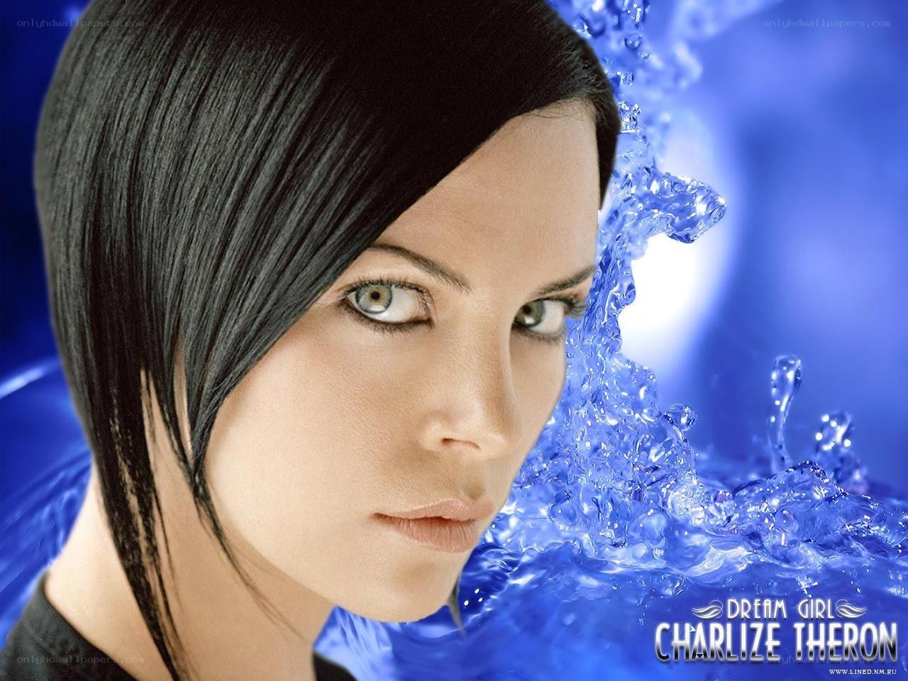 Charlize Theron water splash