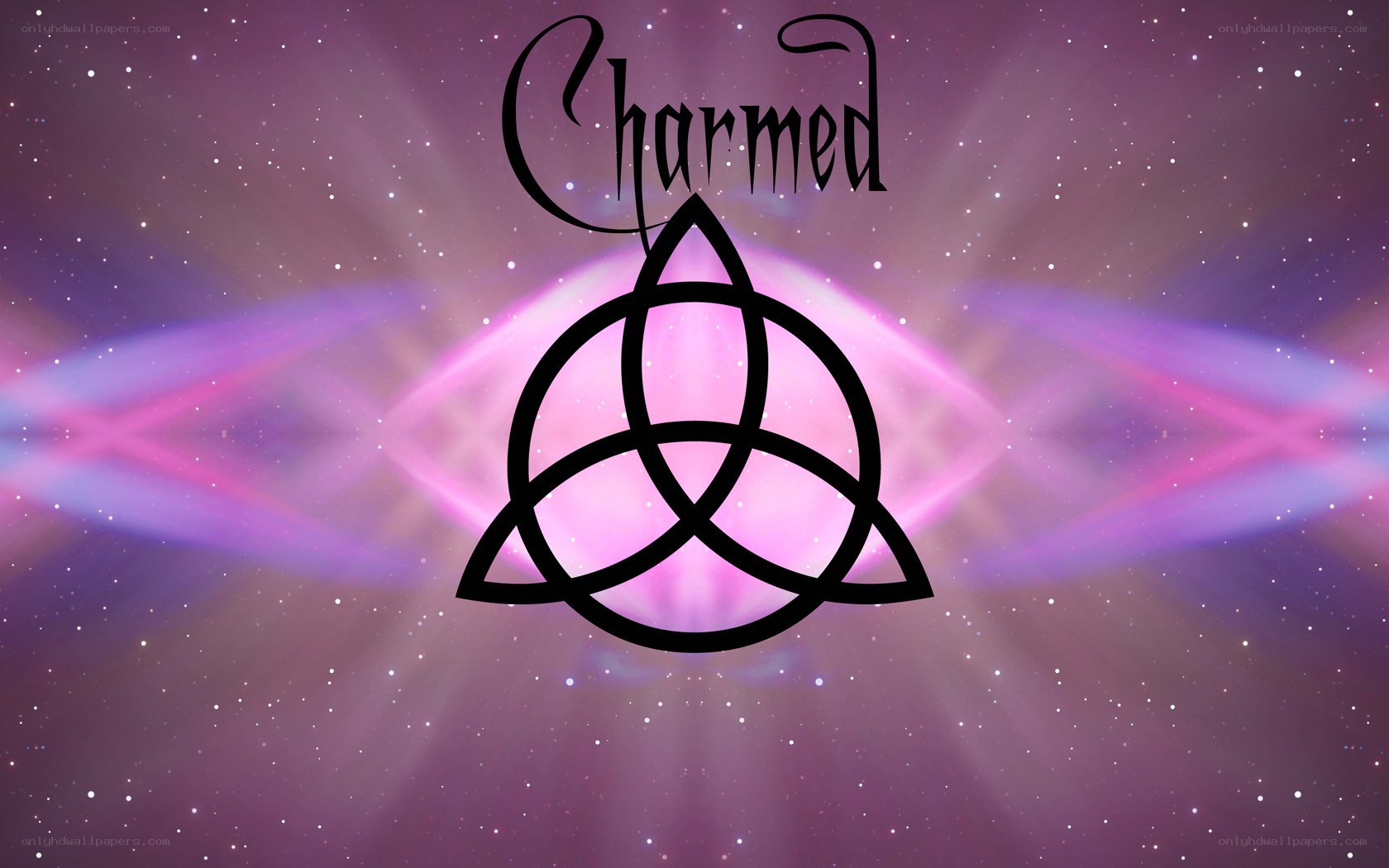 Charm symbol on cosmic background