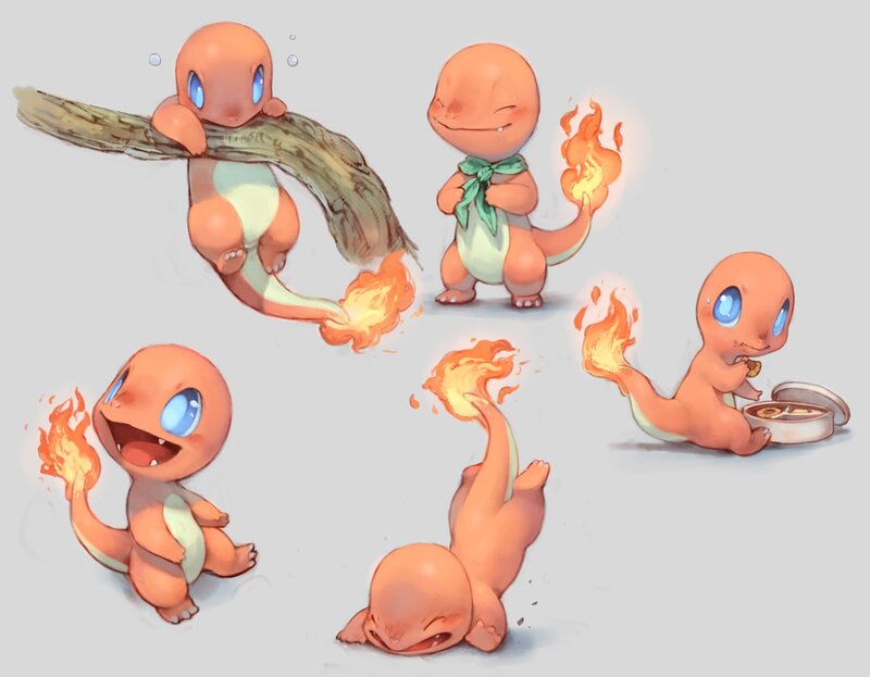Charmander Character — Orange, Playful