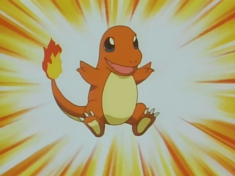 Charmander with Flame — Orange, Energetic