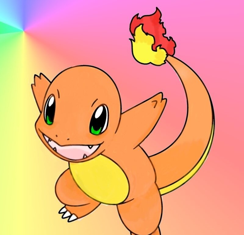 Charmander with Flame — Orange