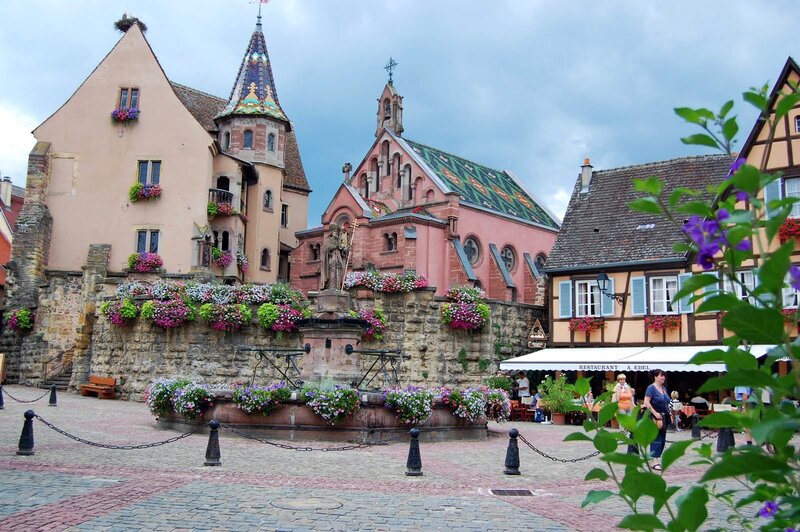 Charming European town square