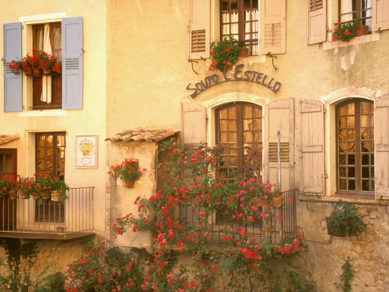 Charming French village facade