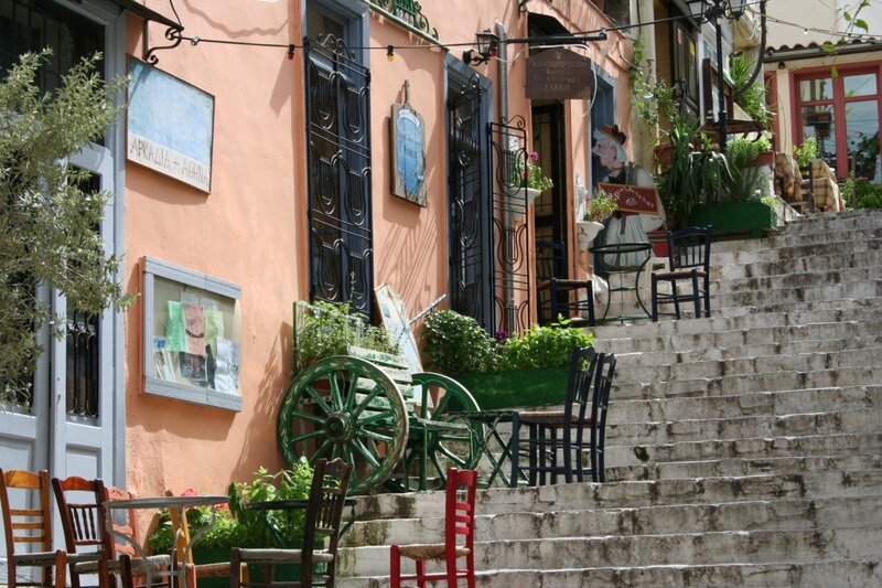 Charming Greek street scene
