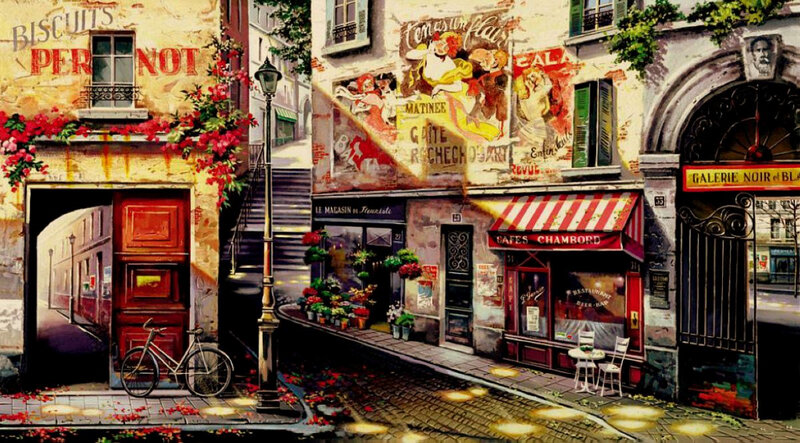 Charming Parisian street scene