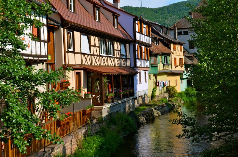 Charming riverfront village in Alsace