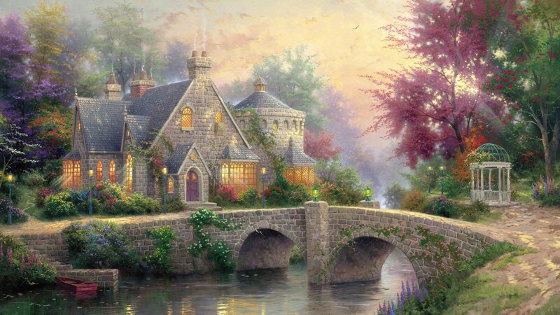 Charming stone cottage by a river