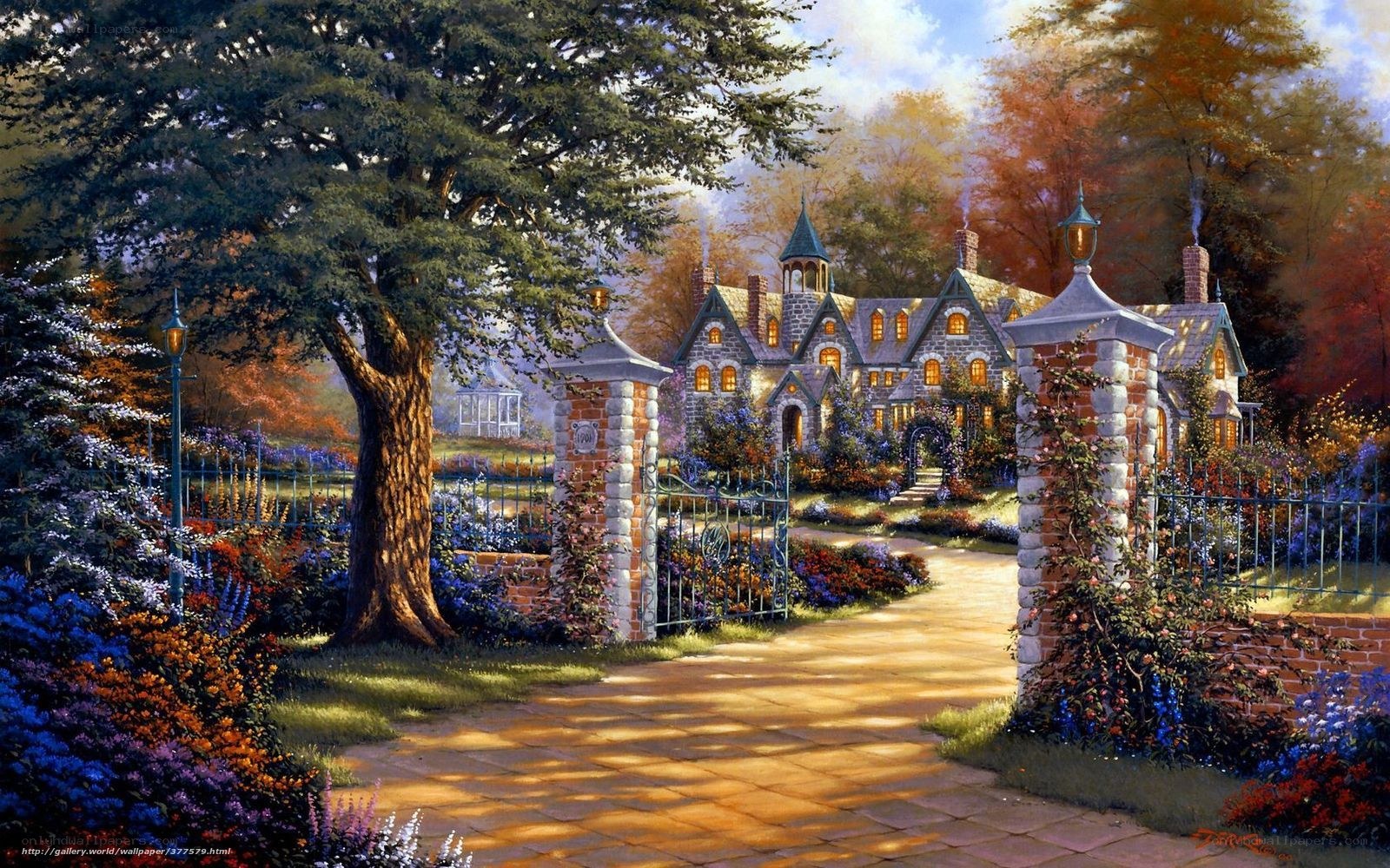 Charming stone cottage garden