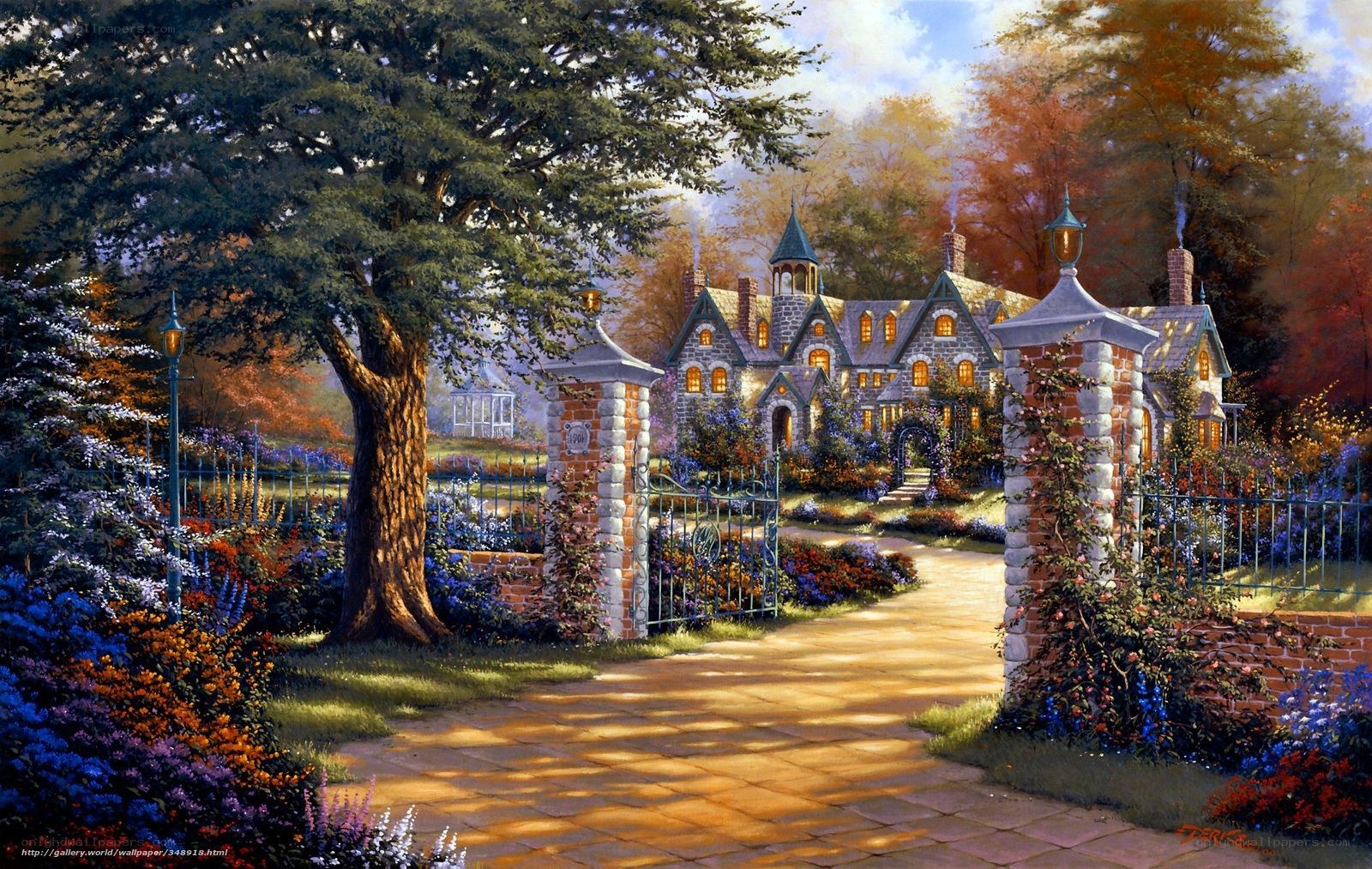 Charming stone cottage garden