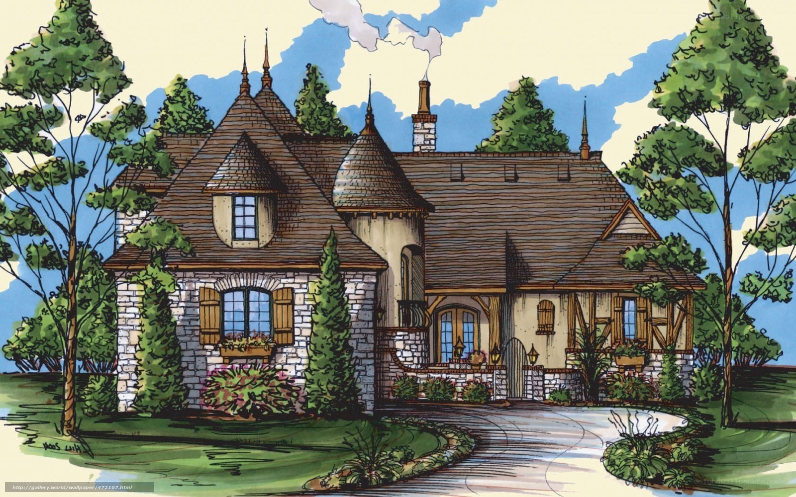 Charming stone cottage house