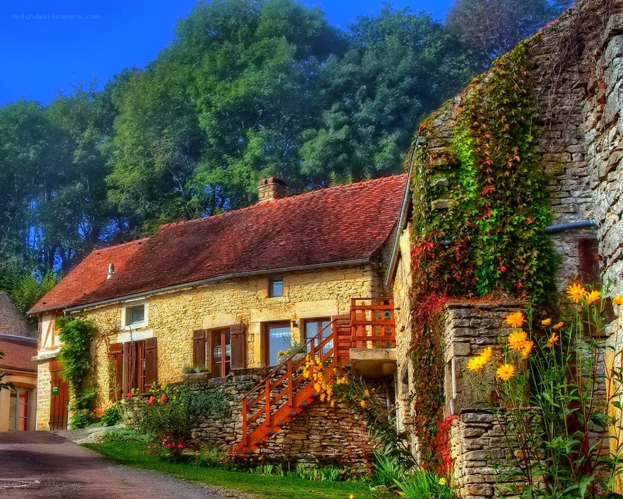 Charming stone cottage in a village