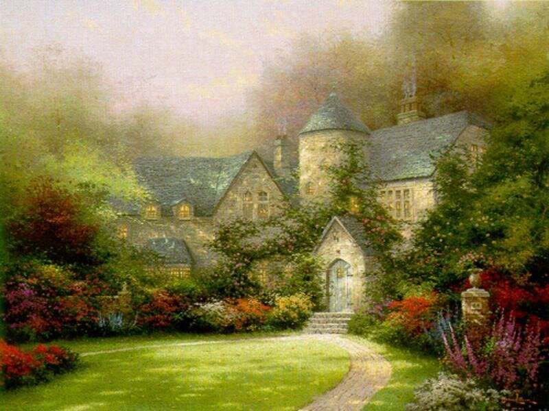 Charming stone cottage in garden