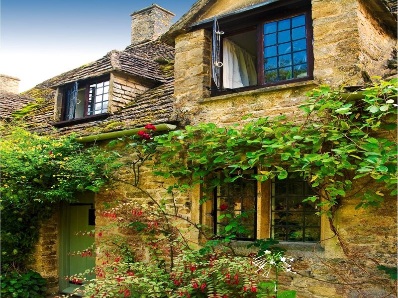 Charming stone cottage with ivy
