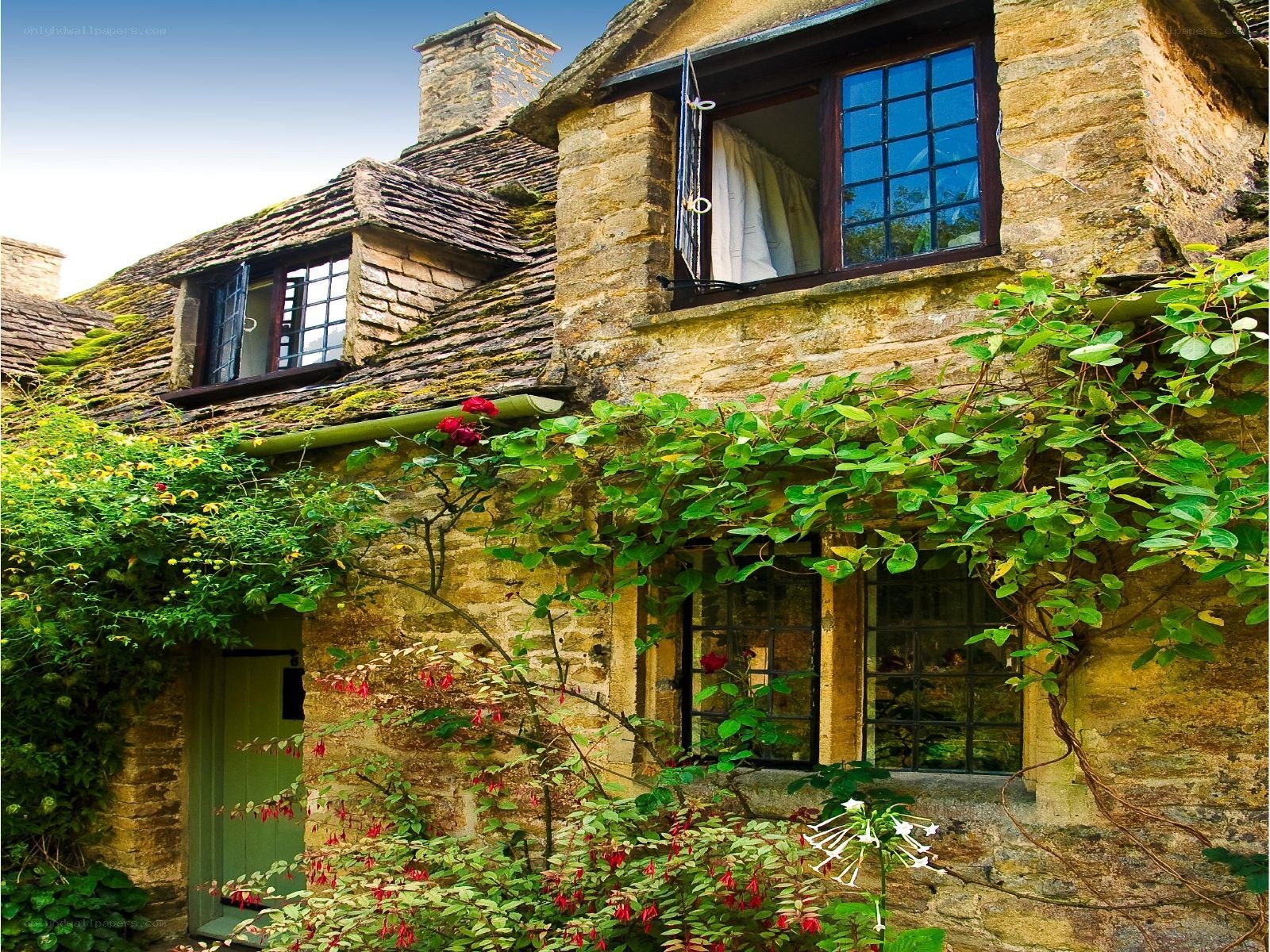 Charming stone cottage with ivy