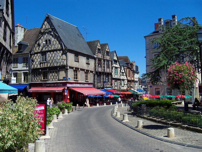 Charming street in a French town