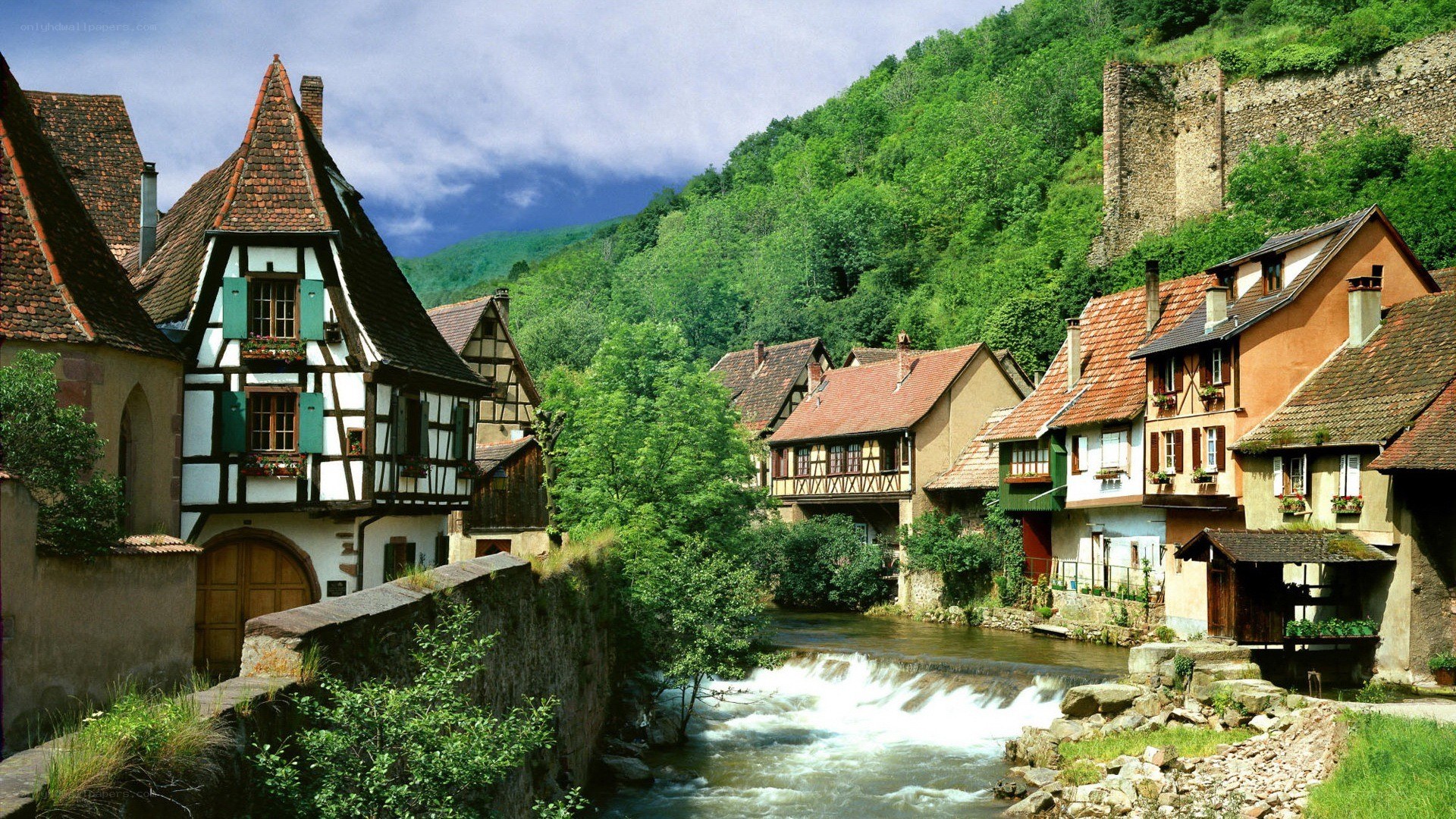 Charming village by a river