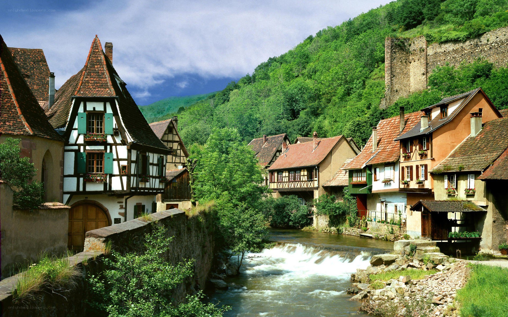 Charming village by a river