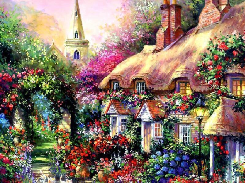 Charming village cottage garden