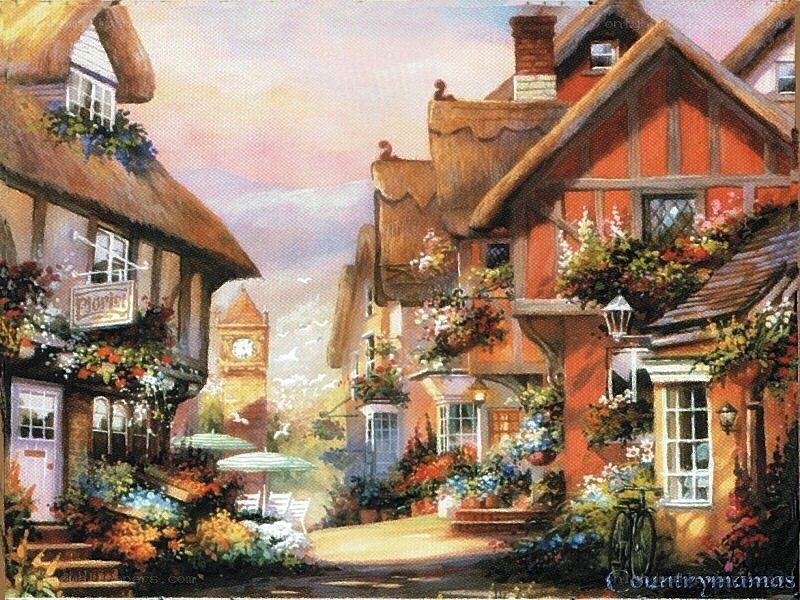 Charming village street scene