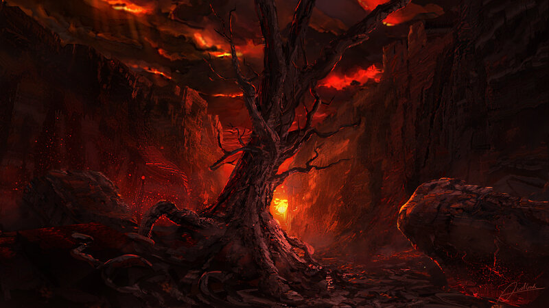 Charred Tree in Canyon