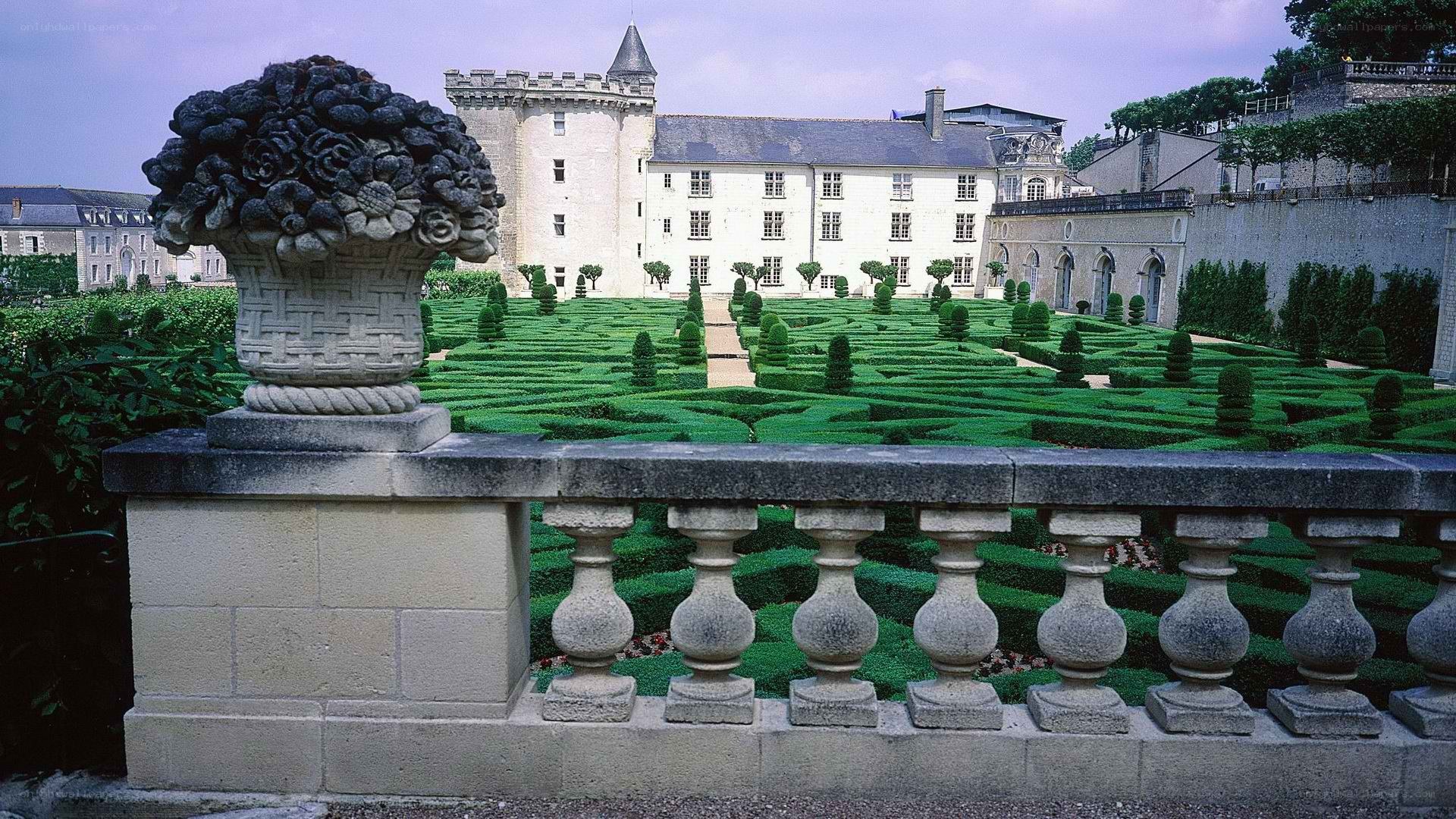 Chateau garden with topiary
