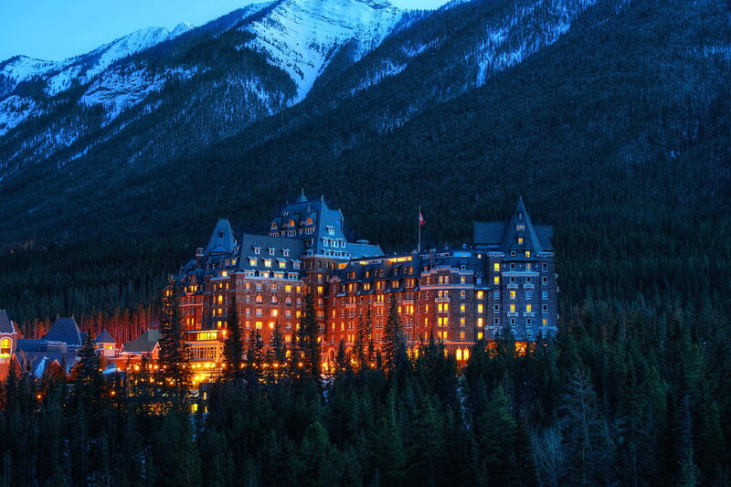 Chateau Hotel in Mountains — Blue