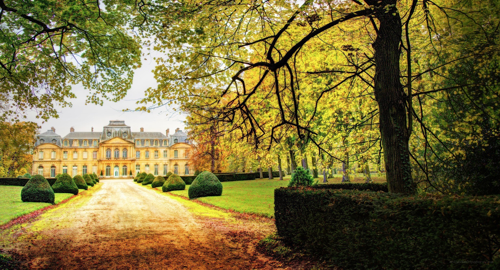 Chateau in autumn foliage