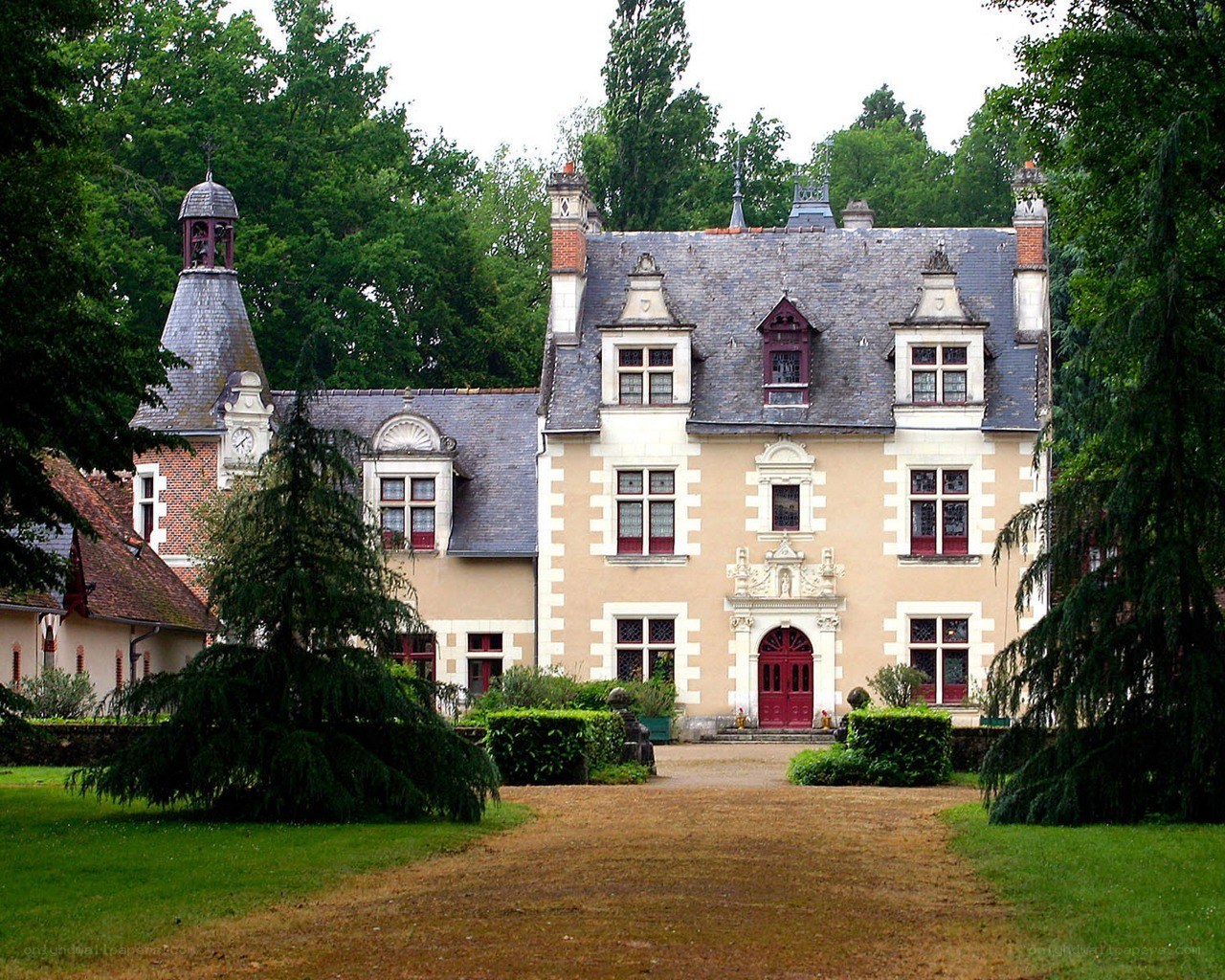 Chateau with clock tower