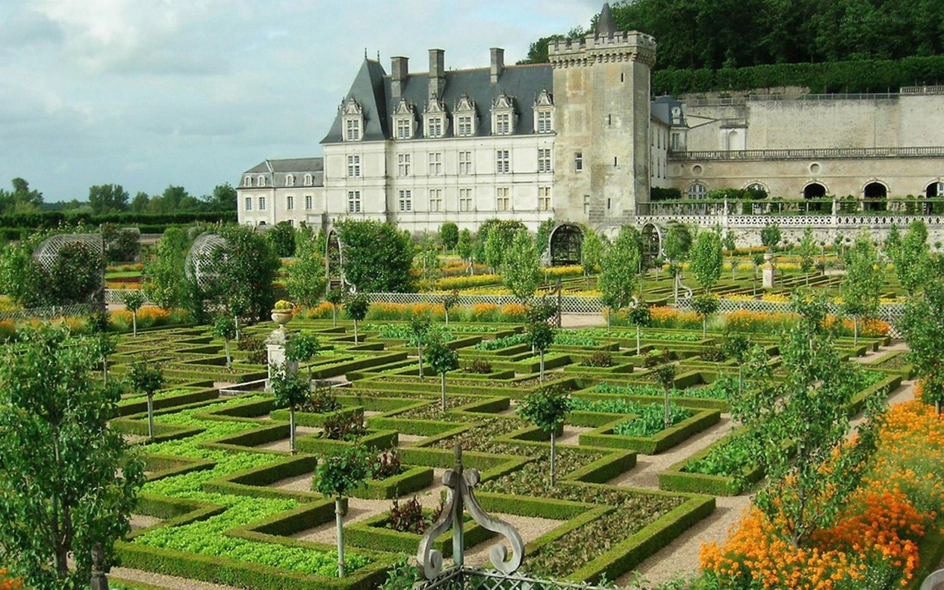 Chateau with formal gardens