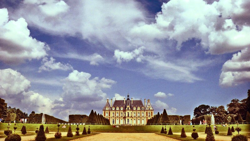 Chateau with Formal Gardens — Blue, Dramatic