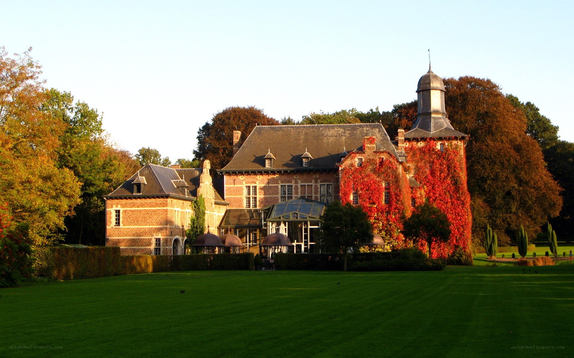 Chateau with ivy-covered walls