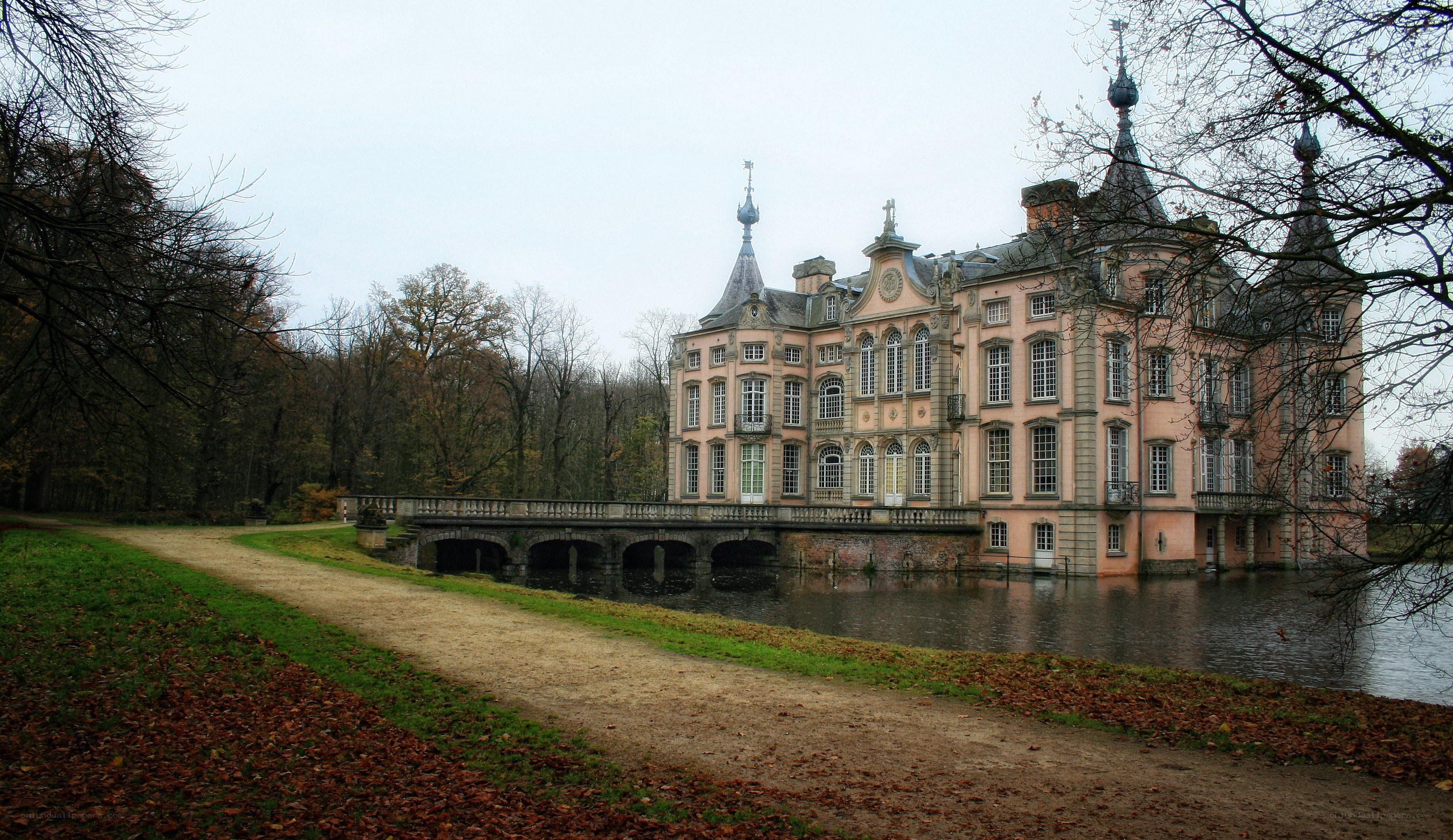 Chateau with moat and bridge