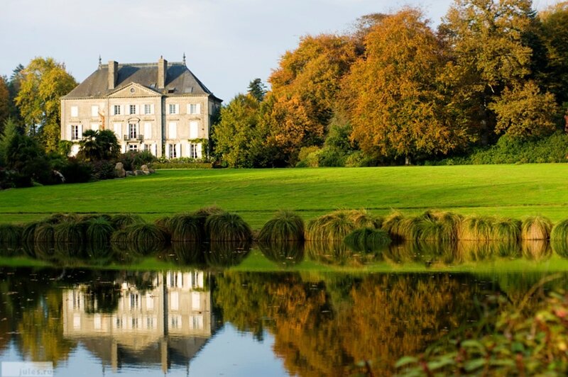 Chateau with Pond Reflection