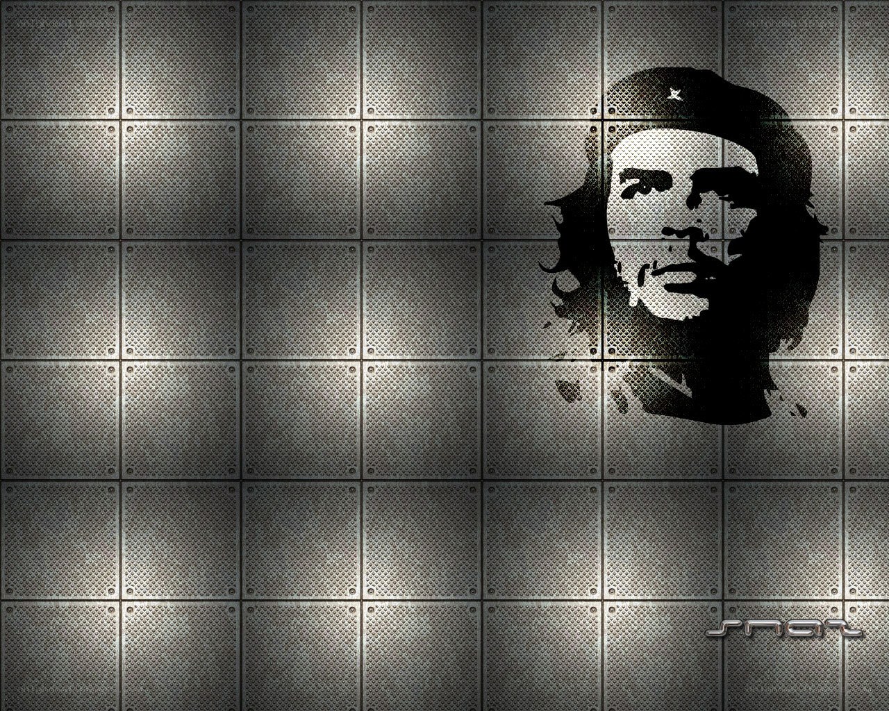 Che Guevara on metal wall