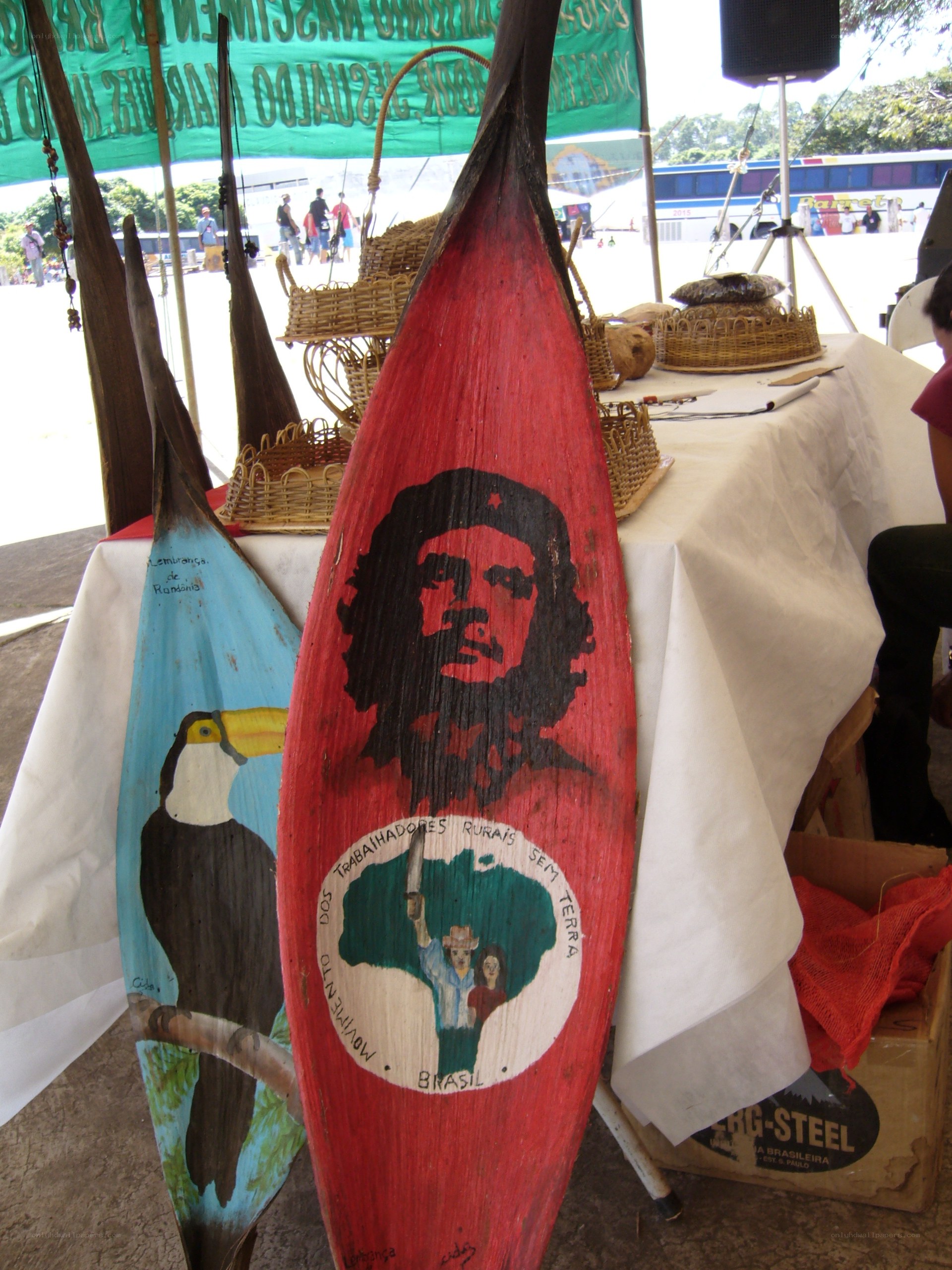 Che Guevara painted on surfboard
