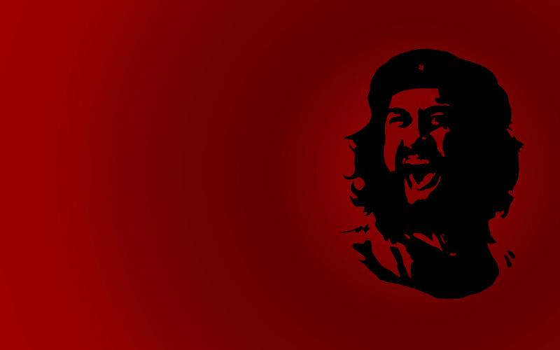 Che Guevara portrait on red
