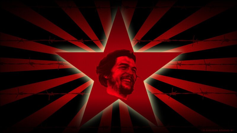 Che Guevara Portrait — Red, Dramatic, Digital Art, Red Star