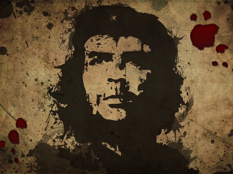 Che Guevara portrait with blood splatters