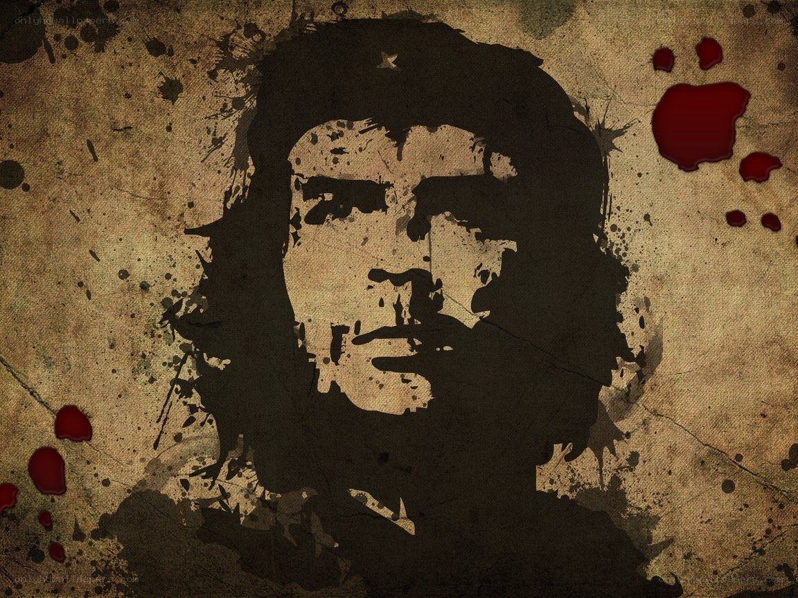 Che Guevara portrait with blood splatters