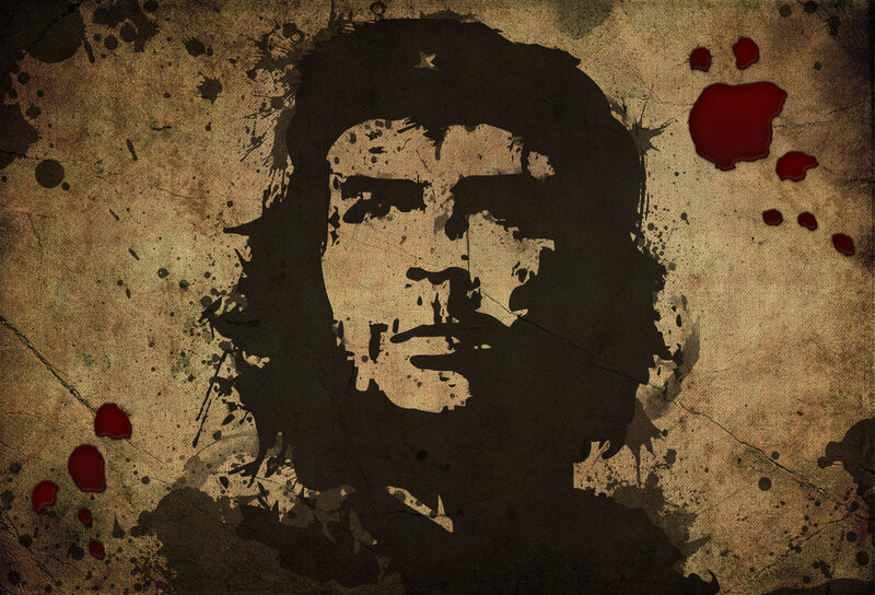 Che Guevara portrait with blood splatters