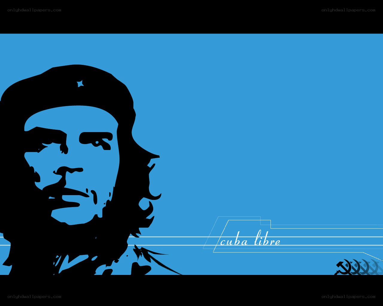 Che Guevara portrait with Cuba Libre